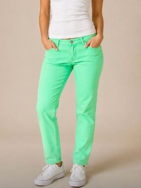 CARLETTI Vintage Low-Rise Neon Cotton Skinny Jeans